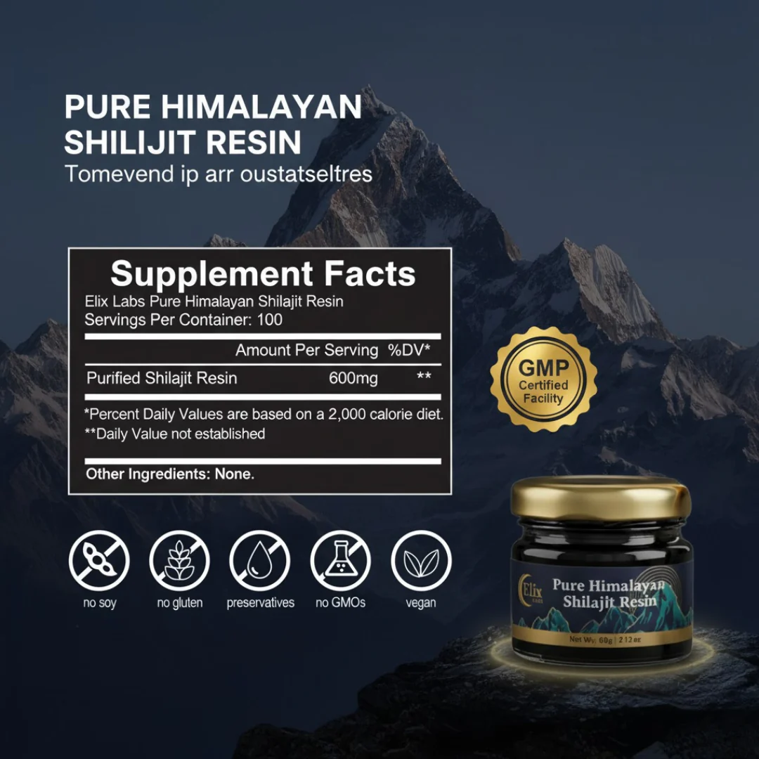 ElixLabs Pure Himalayan Shilajit Resin