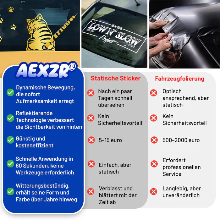 AEXZR® Car Rear Wiper – Charming Tail Waving Sticker