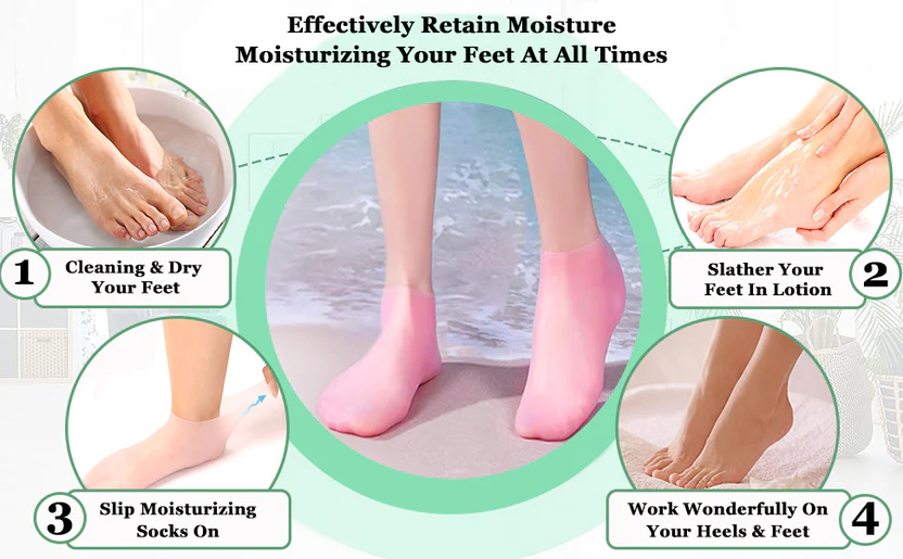 Moisturizing Gel Heel Socks – Soft Silicone Foot Care