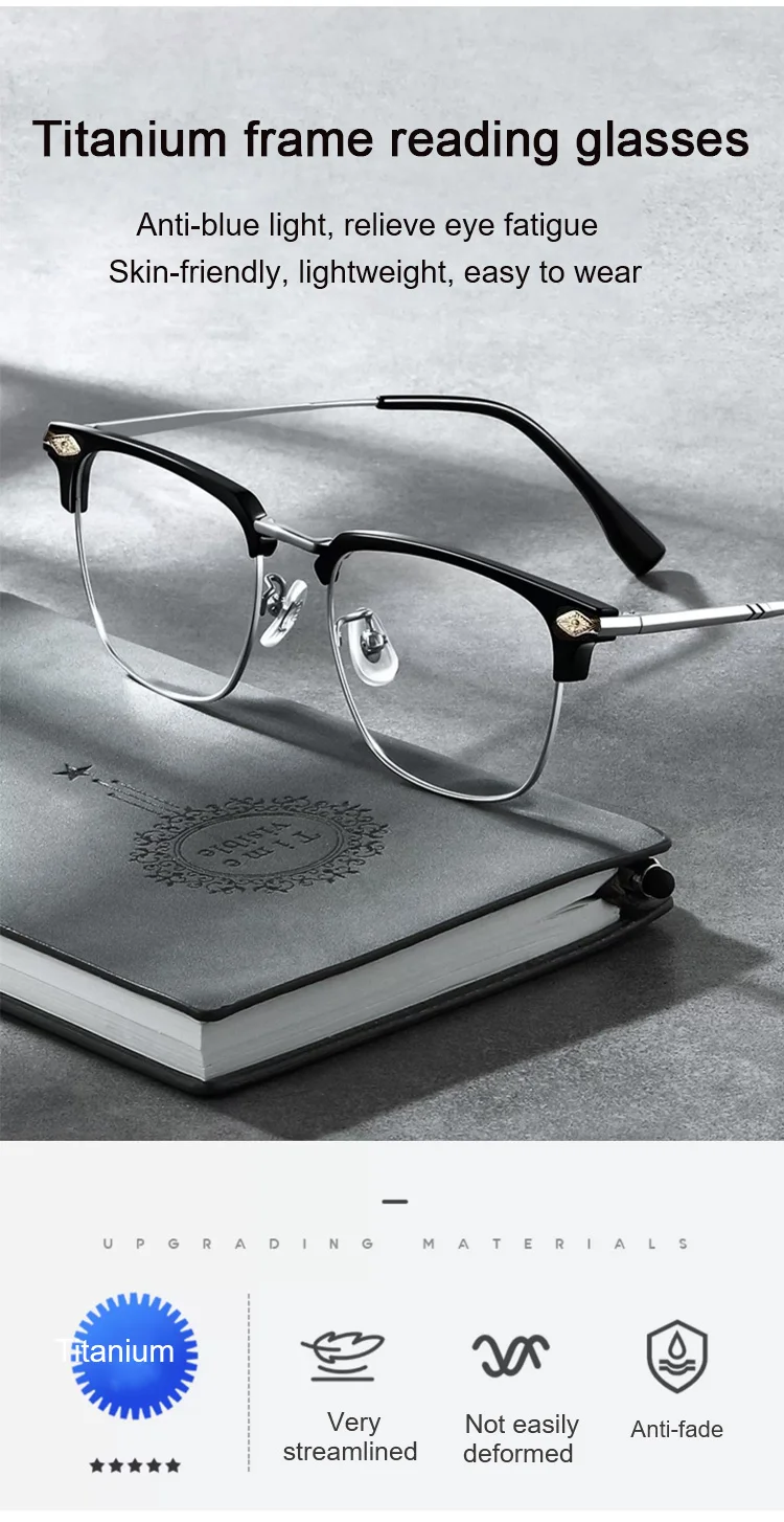 stylish anti blue light presbyopic glasses for men and women