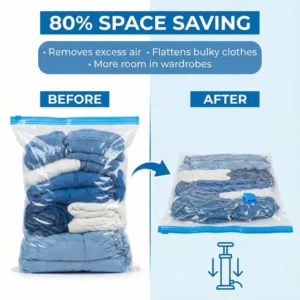 protecting blankets from dust with vacuum storage bags